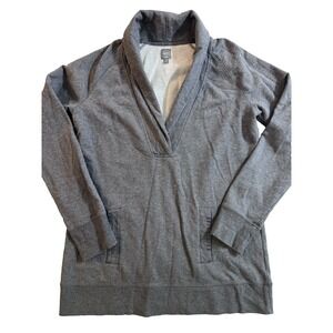 Gap Gabody Sweater Gray Women's Large Pullover V-Neck Long Sleeve Cowl Neck